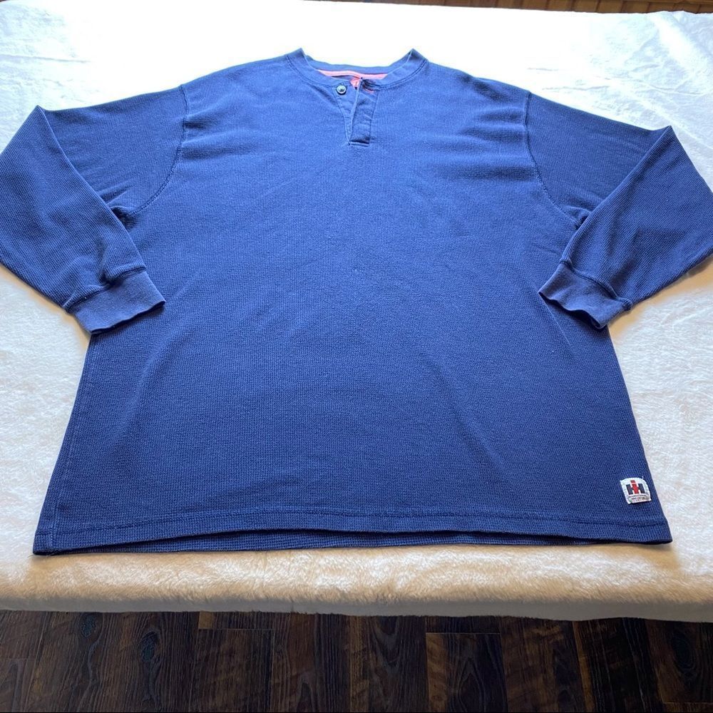 McCormick Farmall International Harvester Waffle Knit Henley Shirt Size XXL